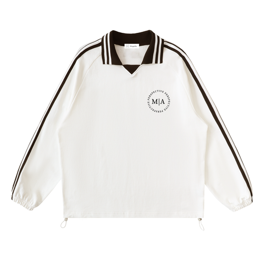 Sweat-shirt moderne à col rayé - Perspective