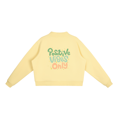 Crewneck essentiel en molleton à col montant - Positive Vibes Only