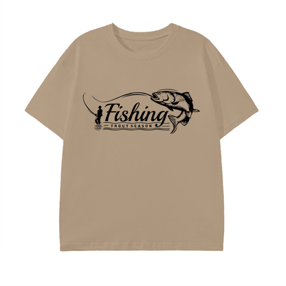 Unisex pure cotton T-shirt - Trout season