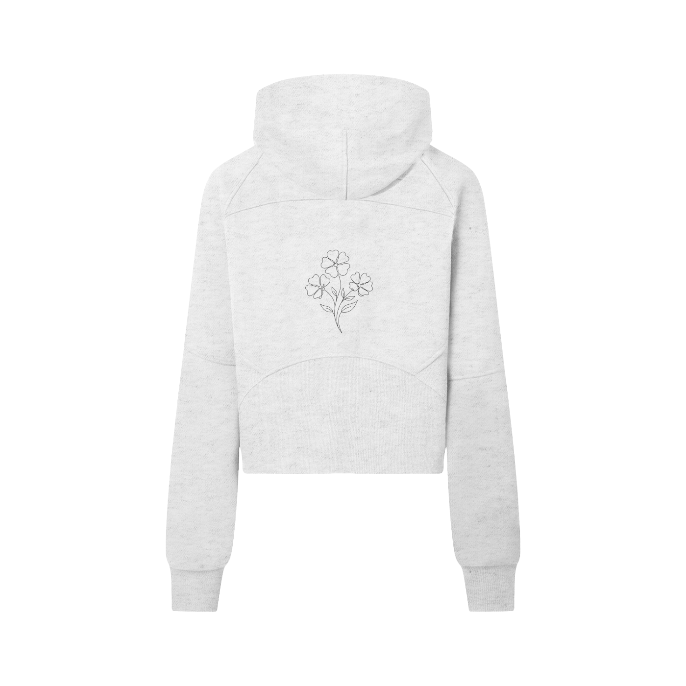 Short, half-zip hoodie - Small flowers