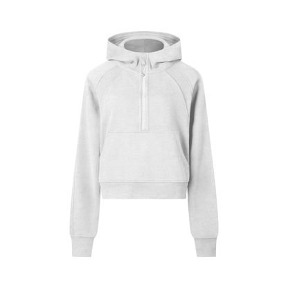 Short, half-zip hoodie - Small flowers