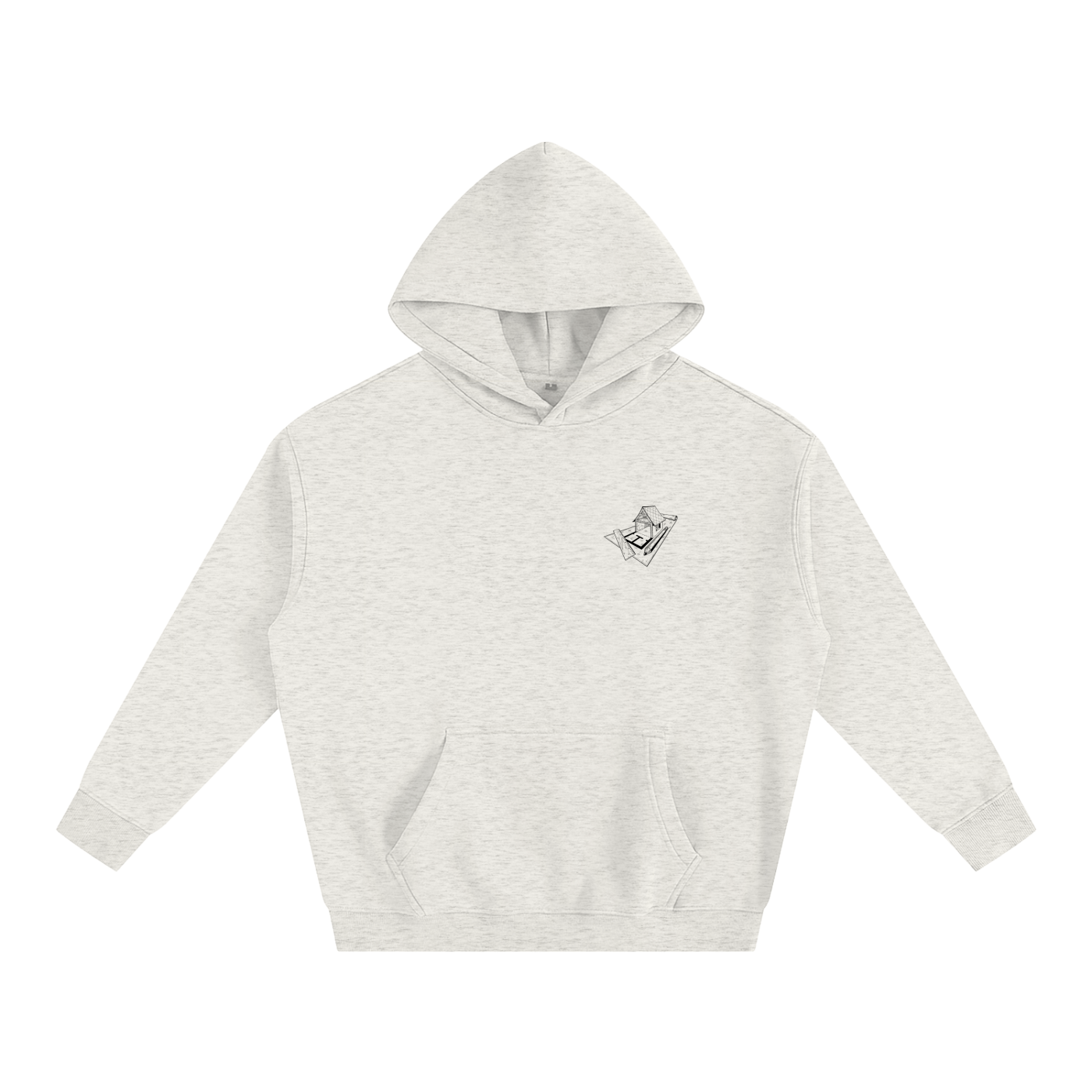 Hoodie oversize en molleton - Architecture - modèle 3