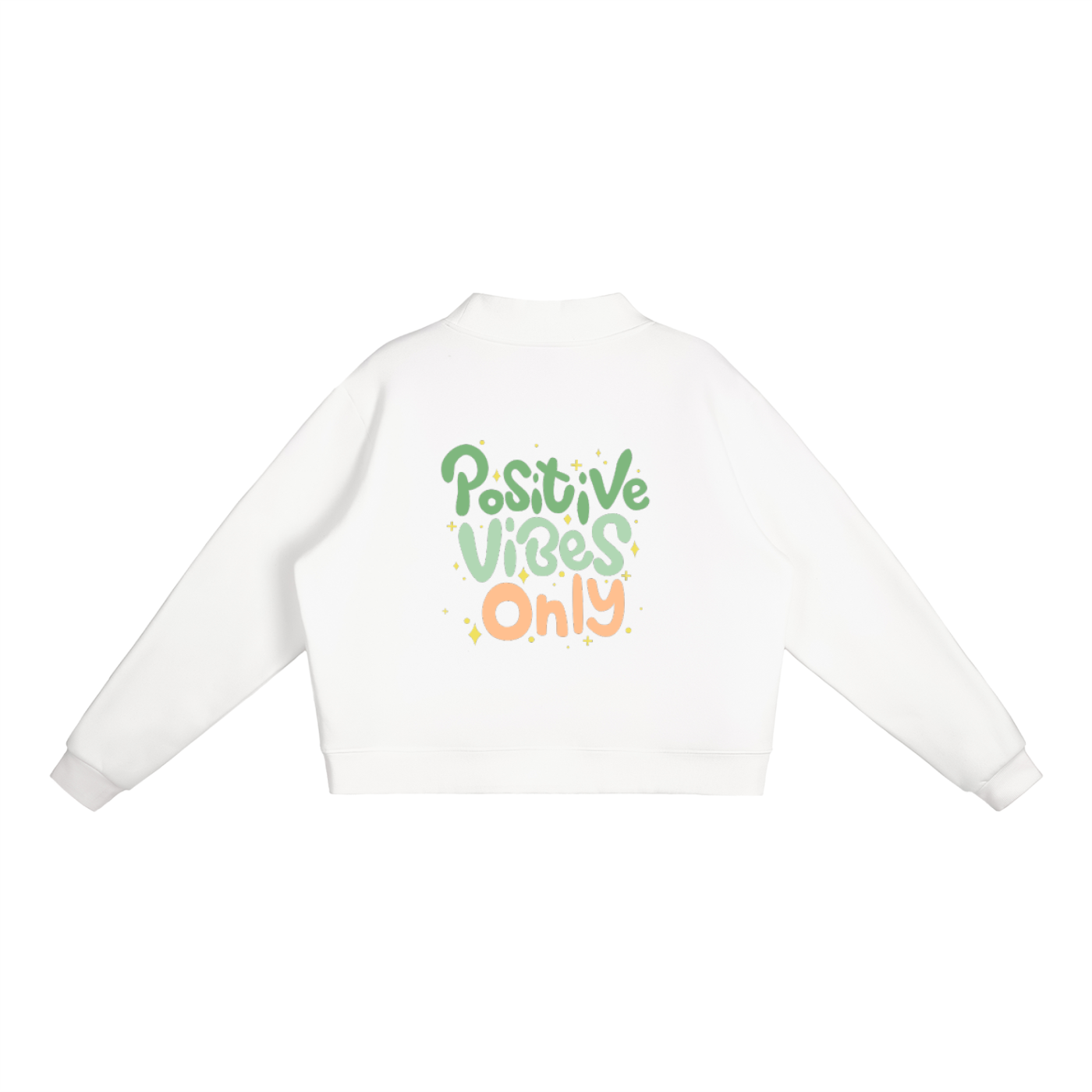 Crewneck essentiel en molleton à col montant - Positive Vibes Only