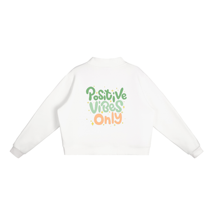 Crewneck essentiel en molleton à col montant - Positive Vibes Only