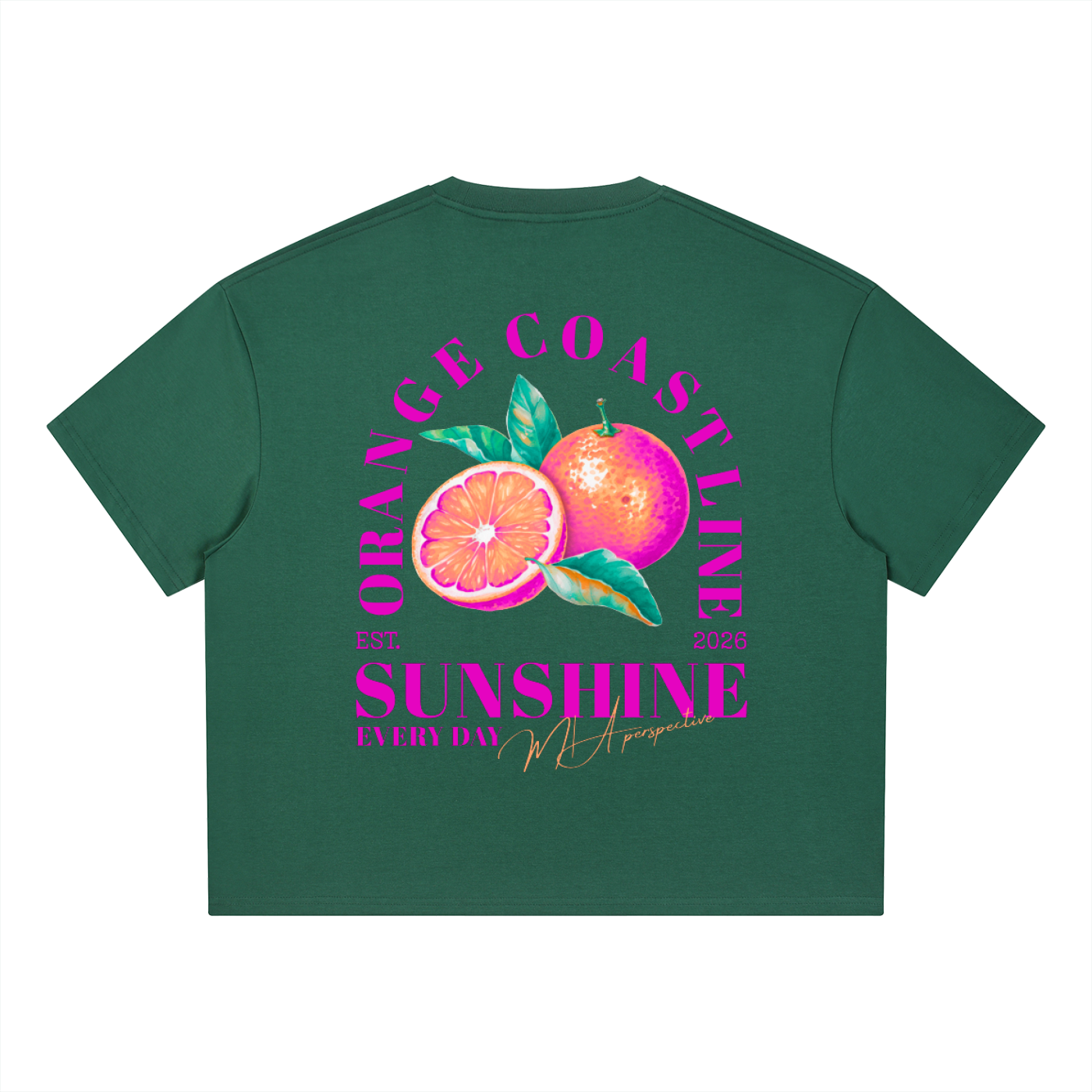 T-shirt boxy Coolmax - Orange coastline