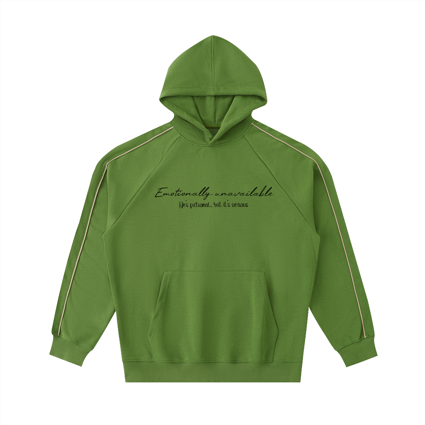 Hoodie raglan à passepoil contrasté - Emotionally unavailable