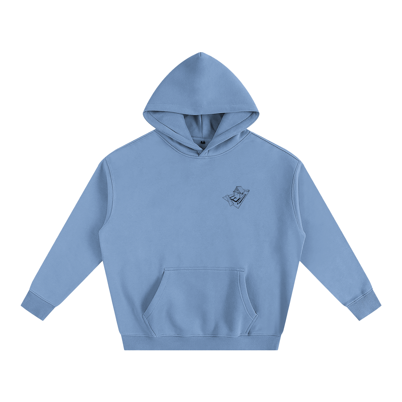 Hoodie oversize en molleton - Architecture - modèle 3