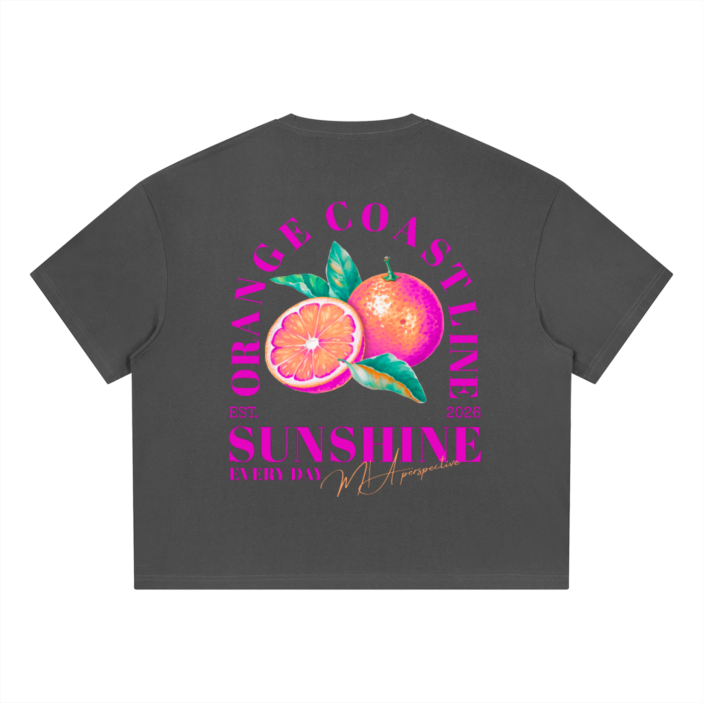 T-shirt boxy Coolmax - Orange coastline