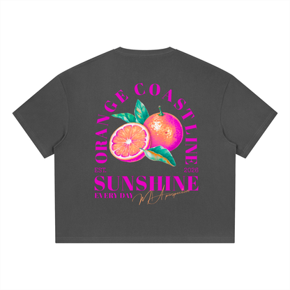 T-shirt boxy Coolmax - Orange coastline