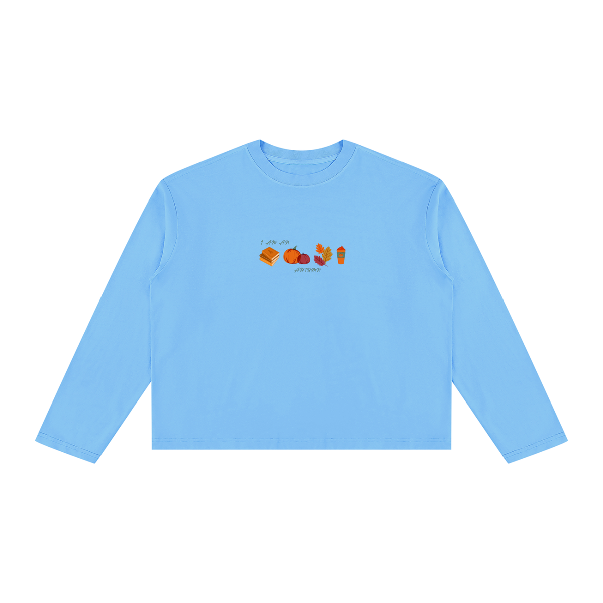 Unisex Vintage Wash Long Sleeve Boxy T-Shirt - I am an autumn
