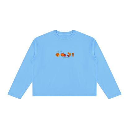 Unisex Vintage Wash Long Sleeve Boxy T-Shirt - I am an autumn