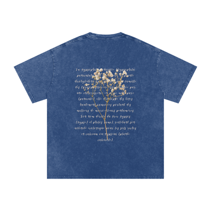 T-shirt ample en coton délavé - Fleurs