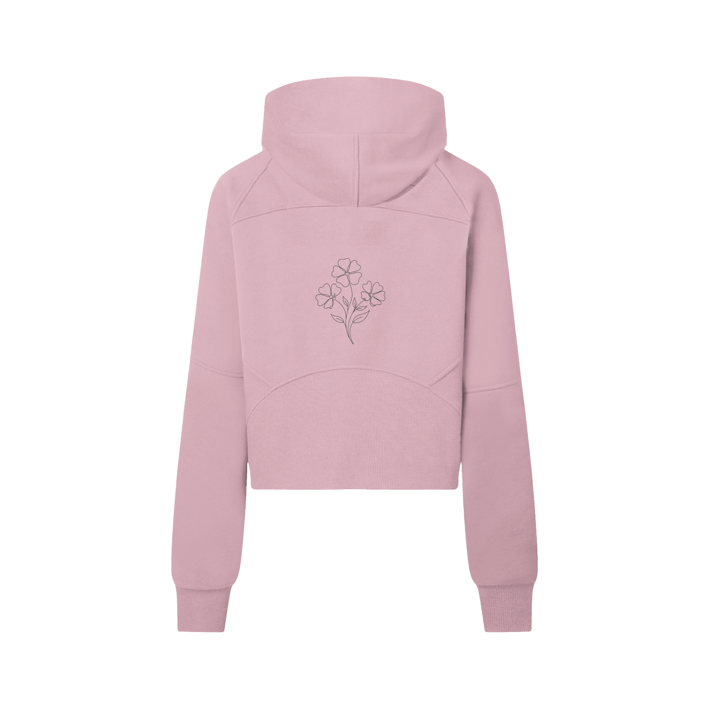 Short, half-zip hoodie - Small flowers