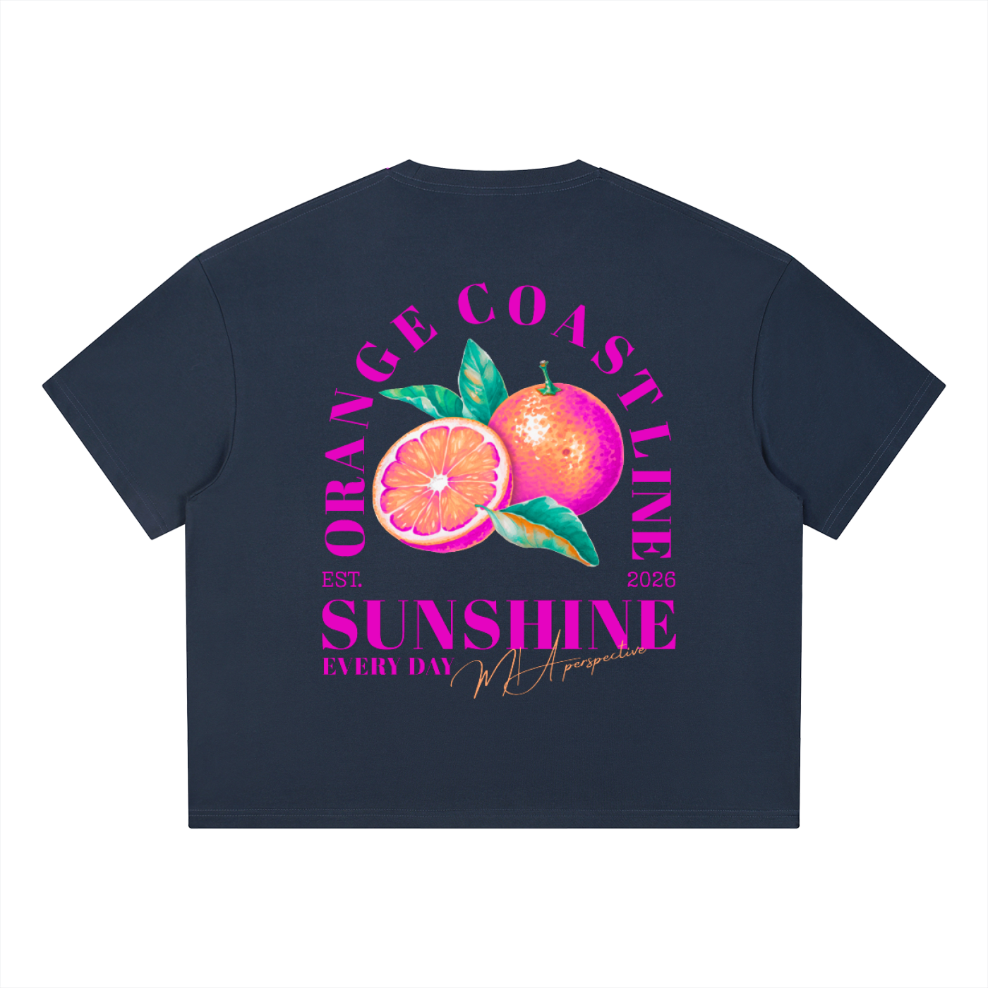 T-shirt boxy Coolmax - Orange coastline