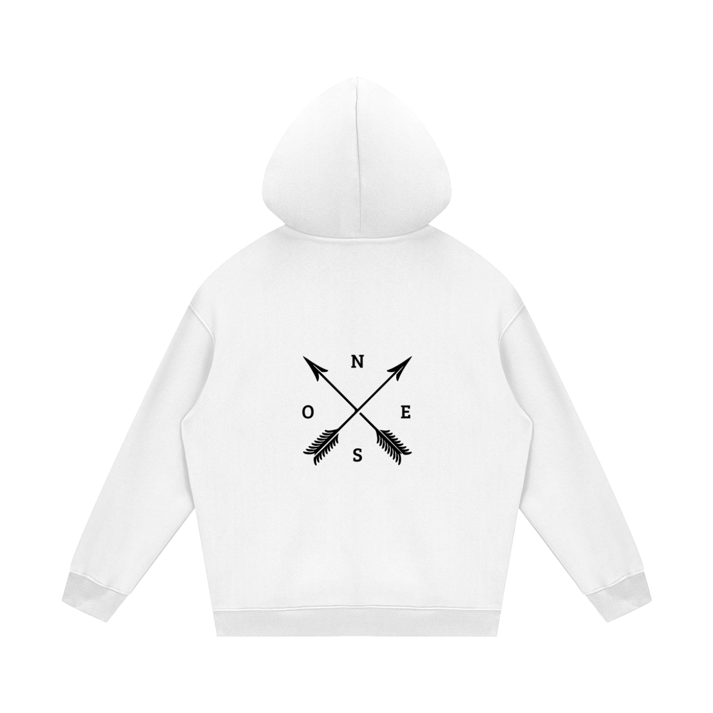 Hoodie streetwear unisexe en molleton - Points cardinaux