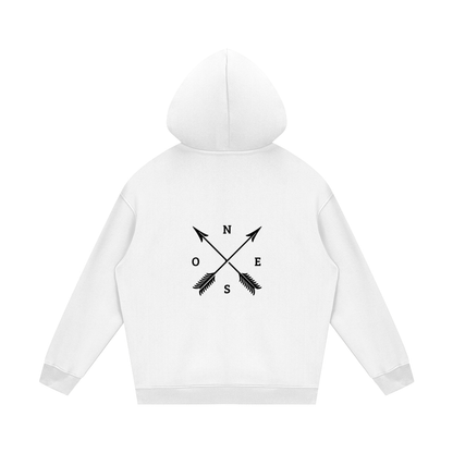 Hoodie streetwear unisexe en molleton - Points cardinaux