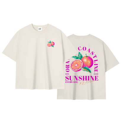 T-shirt boxy Coolmax - Orange coastline