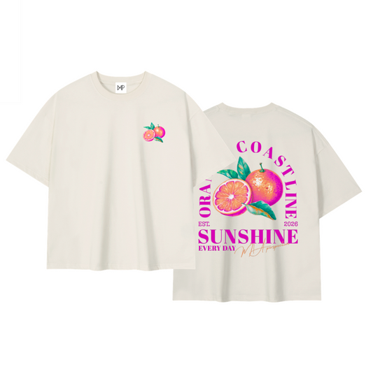 T-shirt boxy Coolmax - Orange coastline
