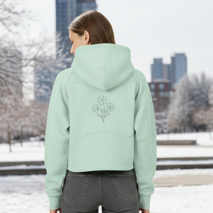 Short, half-zip hoodie - Small flowers
