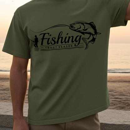 Unisex pure cotton T-shirt - Trout season