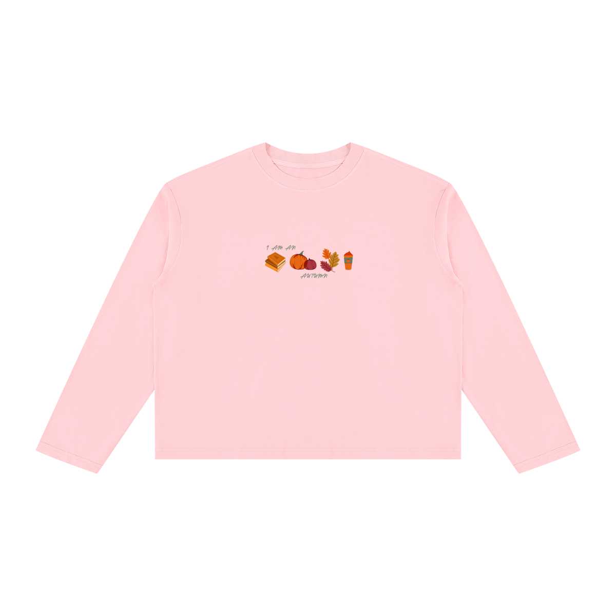 Unisex Vintage Wash Long Sleeve Boxy T-Shirt - I am an autumn