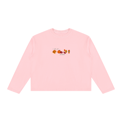 Unisex Vintage Wash Long Sleeve Boxy T-Shirt - I am an autumn