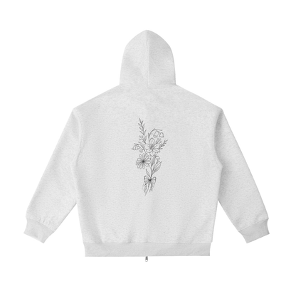 Hoodie Heavyweight essentiel à poche - Fleurs
