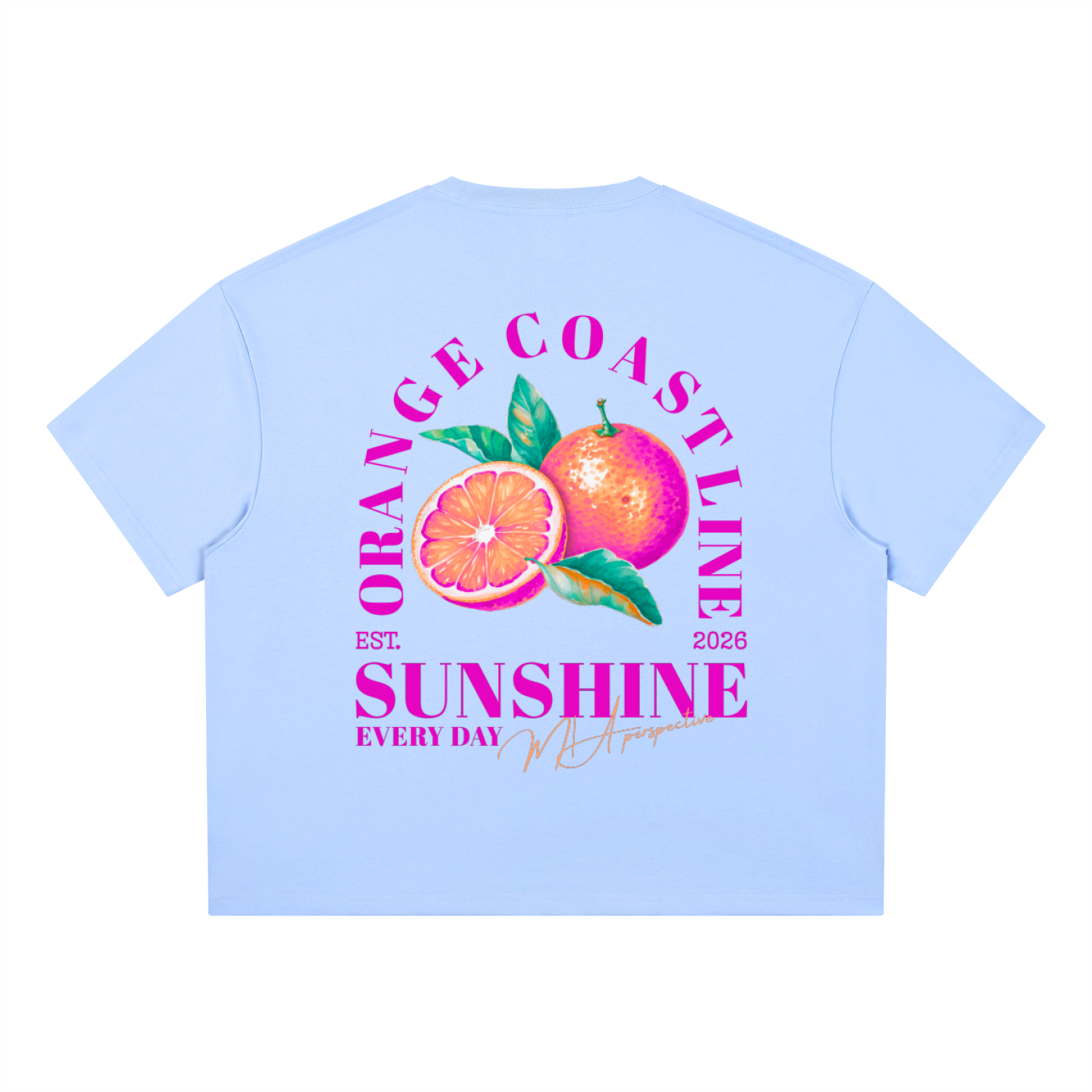 T-shirt boxy Coolmax - Orange coastline