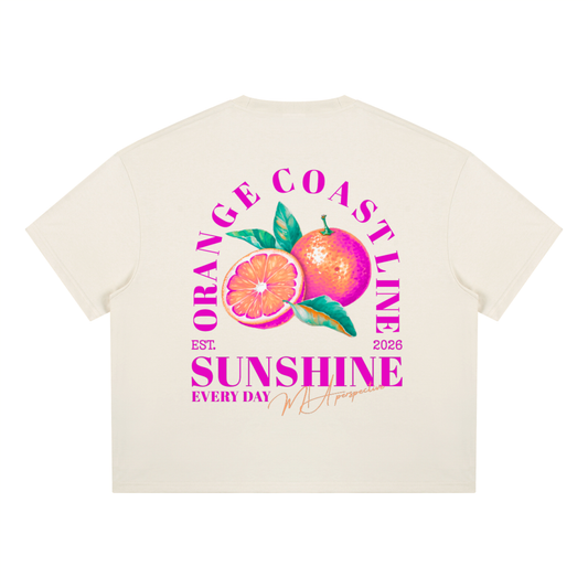 T-shirt boxy Coolmax - Orange coastline
