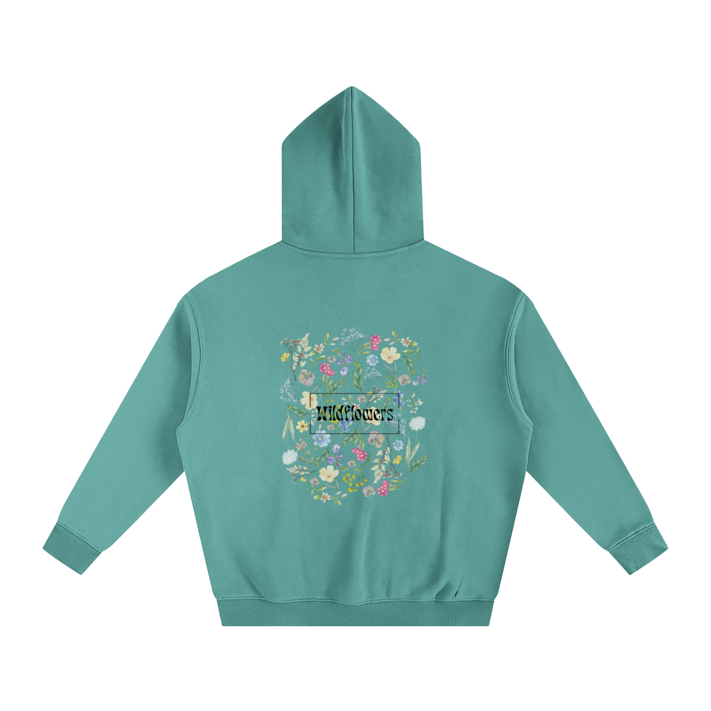 Hoodie oversize en molleton - Wildflowers