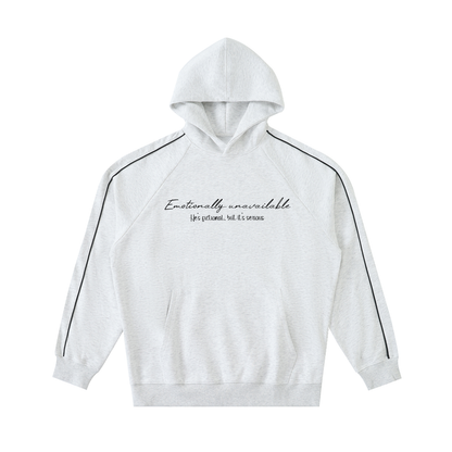 Hoodie raglan à passepoil contrasté - Emotionally unavailable