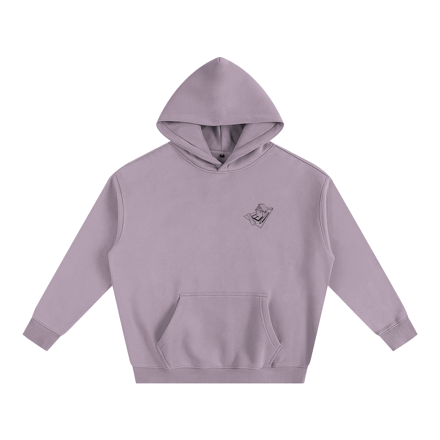 Hoodie oversize en molleton - Architecture - modèle 3