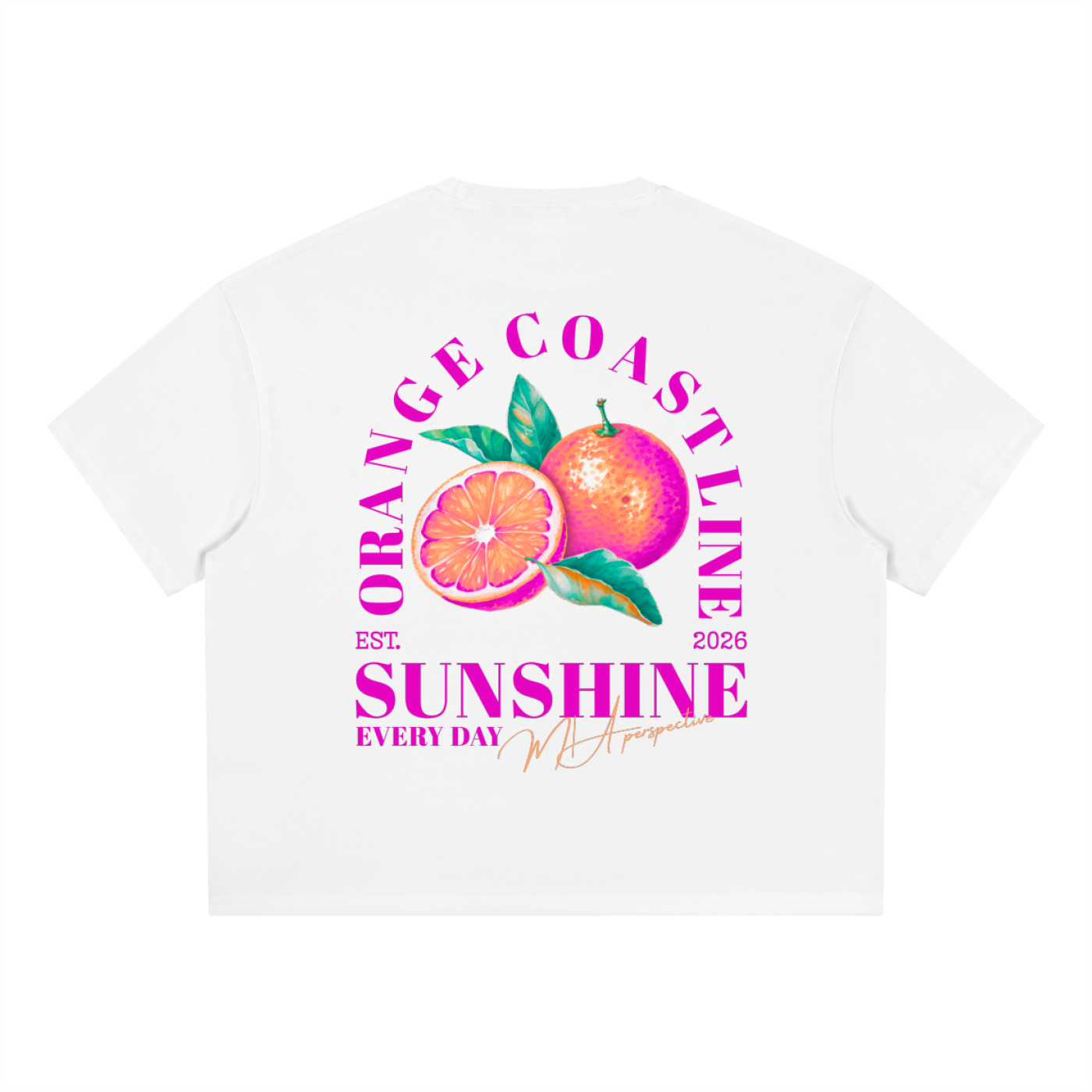 T-shirt boxy Coolmax - Orange coastline