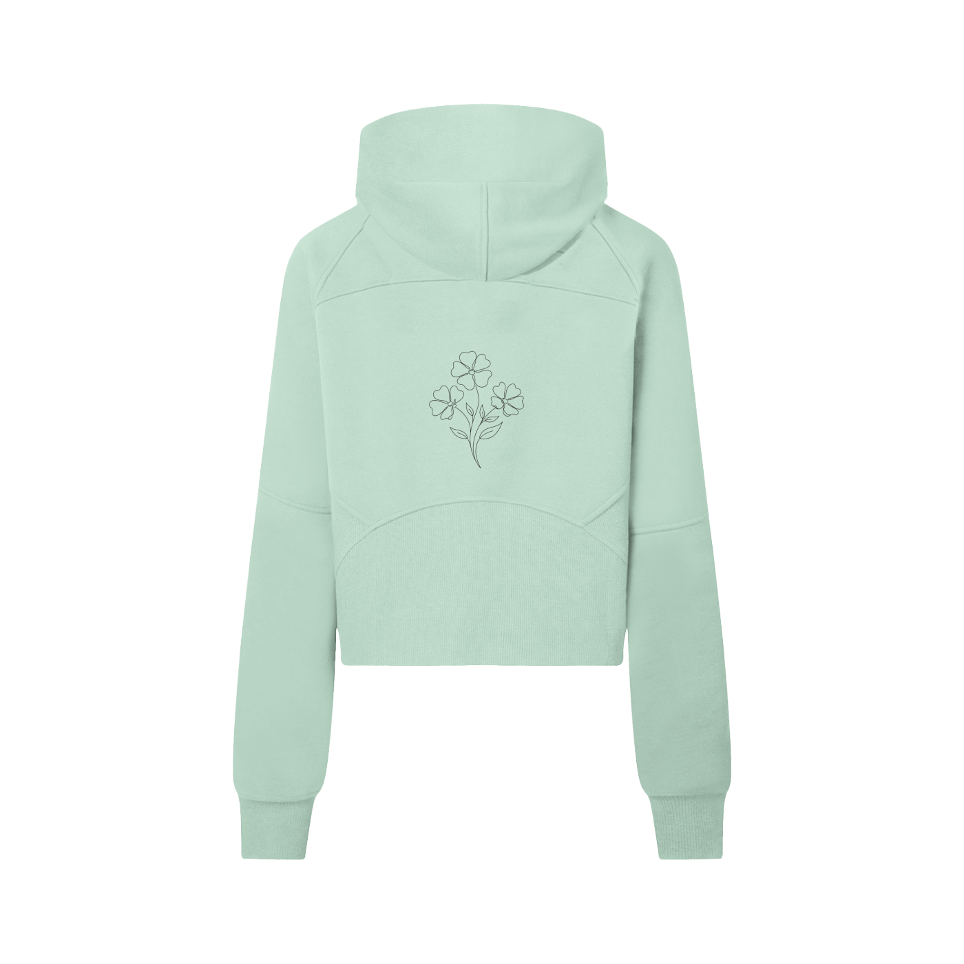 Short, half-zip hoodie - Small flowers