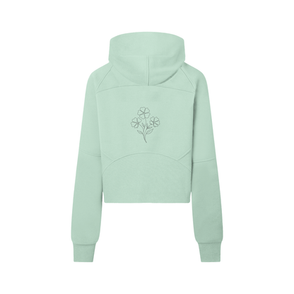 Short, half-zip hoodie - Small flowers