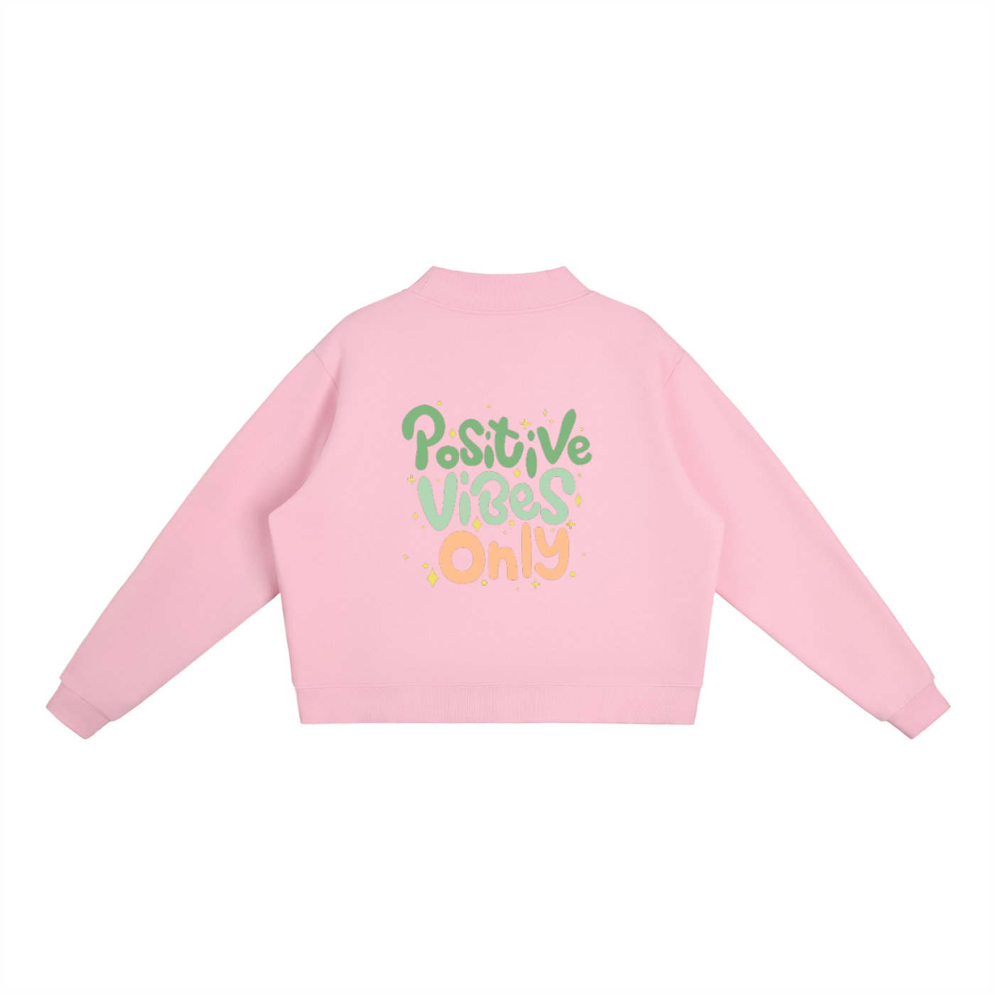 Crewneck essentiel en molleton à col montant - Positive Vibes Only