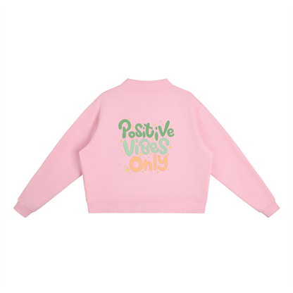 Crewneck essentiel en molleton à col montant - Positive Vibes Only