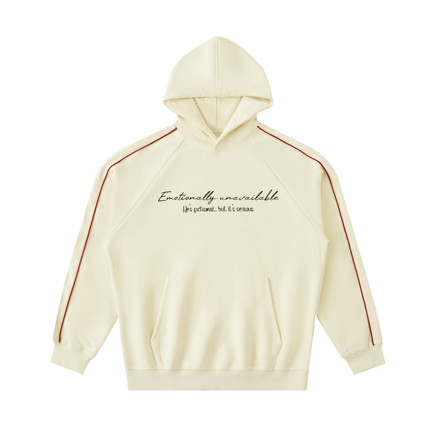 Hoodie raglan à passepoil contrasté - Emotionally unavailable