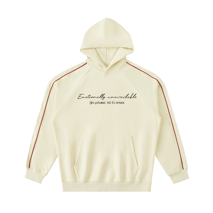 Hoodie raglan à passepoil contrasté - Emotionally unavailable