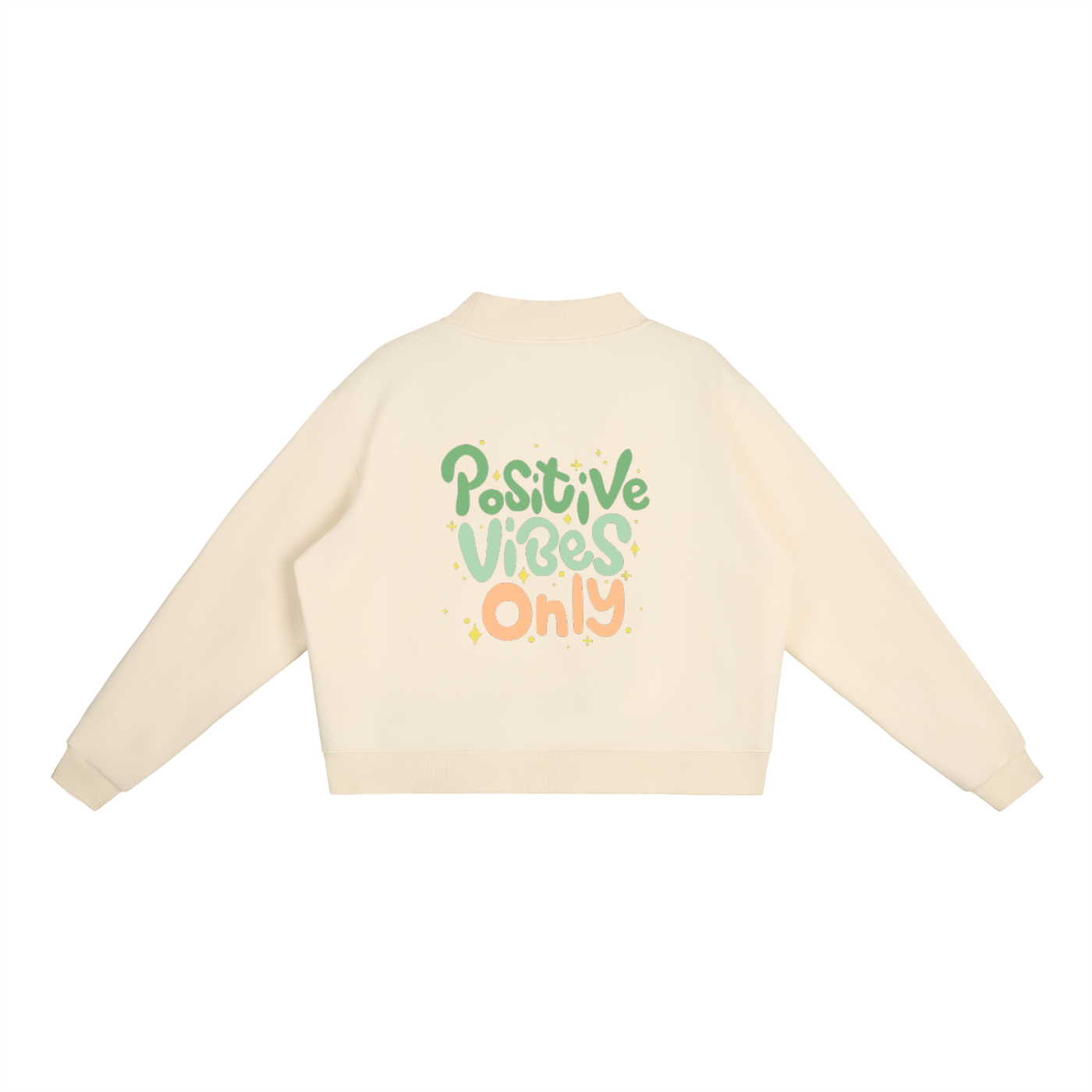 Crewneck essentiel en molleton à col montant - Positive Vibes Only