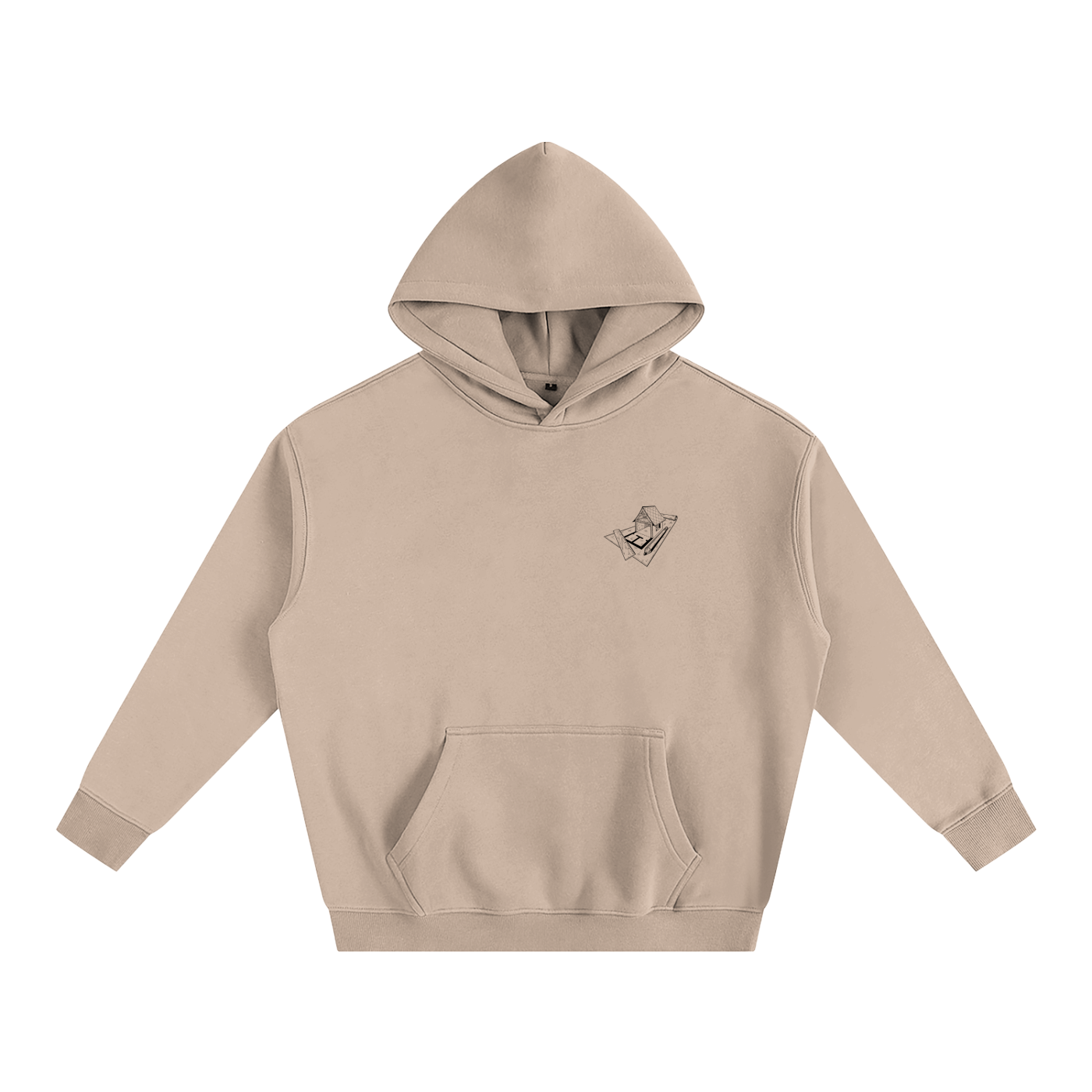 Hoodie oversize en molleton - Architecture - modèle 3