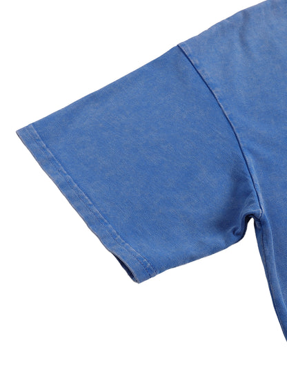 T-shirt ample en coton délavé - Fleurs