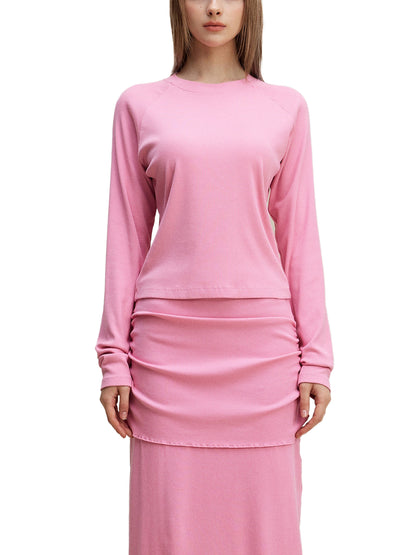 T-shirt slim manches longues raglan – effet délavé - One more chapter